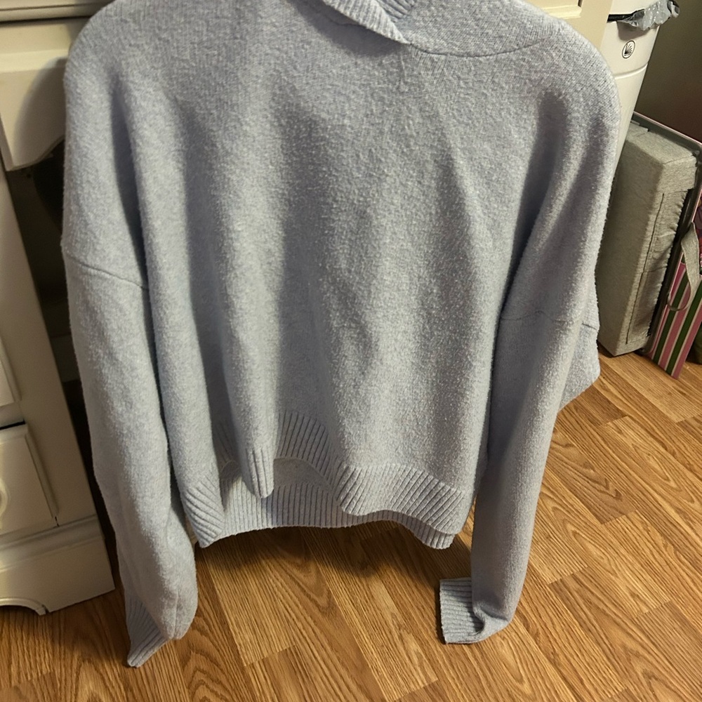 Hollister Blue Cowl Neck Sweater Soft Plush Design